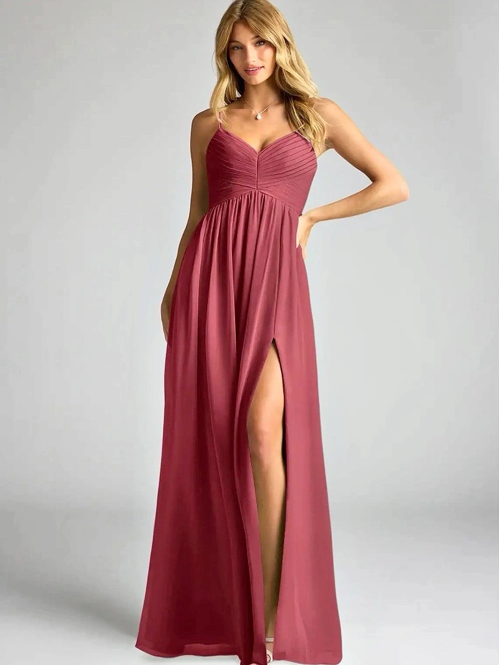 Aritzia Alia Maxi Ruched Dress in Merlot A10